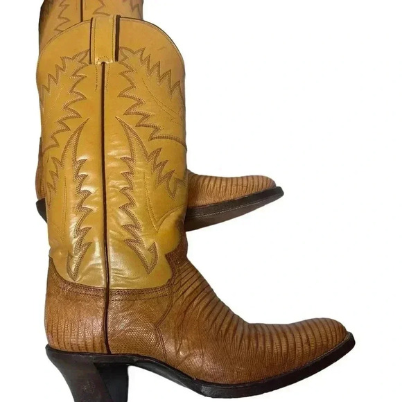 🔥 Host Pick🔥Justin Lizard Leather Cowboy Boots Style 9072 size 5.5E - Picture 5 of 12